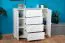 Commode en pin massif blanc Junco 167 | 4 tiroirs, 6 niches | 100 x 120 x 47 cm | Style moderne