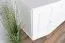 Commode en bois de pin massif blanc Junco 169 | 3 tiroirs & 4 compartiments | 78 x 140 x 47 cm