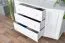 Commode en bois de pin massif blanc Junco 169 | 3 tiroirs & 4 compartiments | 78 x 140 x 47 cm