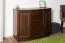 Commode 3 tiroirs et 4 compartiments Junco 171 | Pin massif noyer | 78 x 100 x 47 cm | Montage facile