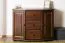 Commode 3 tiroirs et 4 compartiments Junco 171 | Pin massif noyer | 78 x 100 x 47 cm | Montage facile