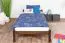 Lit enfant ou adolescent en pin massif | Sommier inclus | 90 x 200 cm | Finition noyer | Montage facile | Très stable