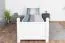 Lit simple blanc en pin massif 101 | Sommier inclus | 80 x 200 cm | Design moderne | Très stable