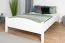 Lit double blanc en pin massif 112, lit d'appoint élégant, sommier à lattes inclus, dimensions du matelas 160 x 200 cm, montage facile, robuste et stable