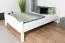 Lit double blanc en pin massif 112, lit d'appoint élégant, sommier à lattes inclus, dimensions du matelas 160 x 200 cm, montage facile, robuste et stable