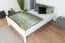 Lit double blanc en pin massif 112, lit d'appoint élégant, sommier à lattes inclus, dimensions du matelas 160 x 200 cm, montage facile, robuste et stable