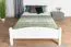 Lit double blanc en pin massif 112, lit d'appoint élégant, sommier à lattes inclus, dimensions du matelas 160 x 200 cm, montage facile, robuste et stable