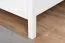 Lit double blanc en pin massif 112, lit d'appoint élégant, sommier à lattes inclus, dimensions du matelas 160 x 200 cm, montage facile, robuste et stable