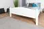 Lit double blanc en pin massif 112, lit d'appoint élégant, sommier à lattes inclus, dimensions du matelas 160 x 200 cm, montage facile, robuste et stable