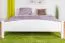 Lit double blanc en pin massif 112, lit d'appoint élégant, sommier à lattes inclus, surface de couchage 180 x 200 cm, durable et moderne, montage simple et rapide