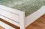 Lit double blanc en hêtre massif 115, lit d'appoint avec sommier à lattes, dimensions du matelas 180 x 200 cm, montage simple et rapide, robuste et stable