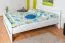 Lit double blanc en hêtre massif 115, lit d'appoint avec sommier à lattes, dimensions du matelas 180 x 200 cm, montage simple et rapide, robuste et stable
