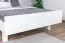 Lit simple blanc, lit d'invité moderne en bois massif de hêtre 116B, sommier à lattes inclus, surface de couchage 140 x 200 cm, stable et durable, finition de haute qualité