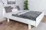 Lit simple blanc, lit d'invité moderne en bois massif de hêtre 116B, sommier à lattes inclus, surface de couchage 140 x 200 cm, stable et durable, finition de haute qualité