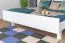 Lit junior en bois massif de hêtre 116 blanc | 180 x 200 cm | Design moderne | Montage facile | Sommier inclus