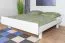 Lit junior en bois massif de hêtre 116 blanc | 180 x 200 cm | Design moderne | Montage facile | Sommier inclus