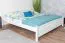 Lit junior élégant en bois de hêtre massif 117G | Blanc | 180 x 200 cm | Sommier inclus | Montage facile