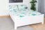 Lit simple blanc, lit d'invité confortable Pin massif 67, sommier à lattes inclus, dimensions du matelas 140 x 200 cm, robuste et durable, design moderne