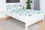 Lit simple blanc, lit d'invité confortable Pin massif 67, sommier à lattes inclus, dimensions du matelas 140 x 200 cm, robuste et durable, design moderne