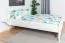 Lit simple blanc, lit d'invité confortable Pin massif 67, sommier à lattes inclus, dimensions du matelas 140 x 200 cm, robuste et durable, design moderne