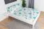 Lit simple blanc, lit d'invité confortable Pin massif 67, sommier à lattes inclus, dimensions du matelas 140 x 200 cm, robuste et durable, design moderne