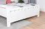 Lit simple blanc, lit d'invité confortable Pin massif 67, sommier à lattes inclus, dimensions du matelas 140 x 200 cm, robuste et durable, design moderne