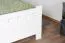 Lit simple moderne, lit d'appoint blanc en pin massif 68, sommier à lattes inclus, surface de couchage 100 x 200 cm, robuste et durable, montage facile