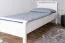 Lit simple en bois massif, lit d'appoint moderne en pin massif 70, blanc, sommier à lattes inclus, surface de couchage 90 x 200 cm