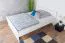 Lit simple, lit d'invité blanc en pin massif 71, sommier à lattes inclus, dimensions du matelas 140 x 200 cm, finition professionnelle, robuste et stable