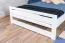 Lit simple, lit d'invité blanc en pin massif 71, sommier à lattes inclus, dimensions du matelas 140 x 200 cm, finition professionnelle, robuste et stable