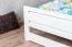Lit junior en pin massif blanc | 160 x 200 cm | Avec sommier | Montage facile | Lit jeune pin massif 71