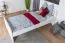 Lit simple moderne, lit d'appoint robuste en pin massif 72, en blanc, sommier à lattes inclus, surface de couchage 100 x 200 cm, montage simple et rapide