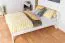 Elégant lit double en pin massif 75, lit d'appoint avec sommier à lattes, surface de couchage 160 x 200 cm, bois de grande qualité, durable et robuste, montage facile