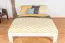 Elégant lit double en pin massif 75, lit d'appoint avec sommier à lattes, surface de couchage 160 x 200 cm, bois de grande qualité, durable et robuste, montage facile