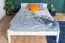 Lit simple blanc, lit d'appoint en pin massif 85, sommier à lattes inclus, dimensions du matelas 140 x 200 cm, finition de haute qualité, design moderne