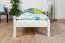 Lit simple / Lit d'appoint en pin massif laqué blanc 86, sommier à lattes inclus - Surface de couchage 80 x 200 cm