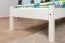Lit simple / Lit d'appoint en pin massif laqué blanc 86, sommier à lattes inclus - Surface de couchage 80 x 200 cm
