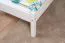 Lit simple / Lit d'appoint en pin massif laqué blanc 86, sommier à lattes inclus - Surface de couchage 80 x 200 cm