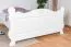 Lit simple blanc, lit d'appoint moderne en pin massif 91, sommier à lattes inclus, dimensions du matelas 140 x 200 cm, bois de haute qualité, durable, robuste