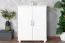 Commode en pin massif blanc Columba 06 | 101 x 80 x 50 cm | 3 grands compartiments | Grand espace de rangement | Structure stable