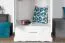Armoire blanche en pin massif Buteo 01 | 195 x 80 x 59 cm | 1 tiroir, 1 tringle, vaste rangement