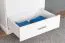 Armoire blanche en pin massif Buteo 01 | 195 x 80 x 59 cm | 1 tiroir, 1 tringle, vaste rangement