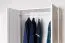Armoire penderie blanche en pin massif Junco 09A | 2 portes | 1 tiroir | 1 tringle | 195 x 92 x 59 cm | Design classique