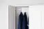 Armoire penderie blanche en pin massif Junco 09A | 2 portes | 1 tiroir | 1 tringle | 195 x 92 x 59 cm | Design classique