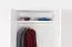 Armoire penderie en pin massif Junco 12A blanc | 195 x 92 x 59 cm | 1 grand compartiment & 1 tringle | Montage rapide