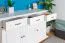 Sideboard, Pin massif, Largeur: 139 cm, Couleur: Blanc