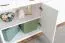 Commode Pipilo 15 en pin massif laqué blanc | 4 tiroirs, 8 compartiments | 88 x 182 x 54 cm