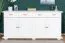 Commode Pipilo 15 en pin massif laqué blanc | 4 tiroirs, 8 compartiments | 88 x 182 x 54 cm