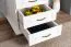 Commode étroite en pin massif blanc | 4 tiroirs spacieux | 73 x 53 x 54 cm | Pipilo 25 | Rangement compact