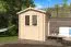 Maison de jardin en madriers 19 mm Bludenz avec toit en bois massif et carton bitumé L193 x l180